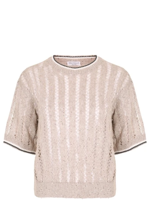 Джемпер льняной с пайетками BRUNELLO CUCINELLI