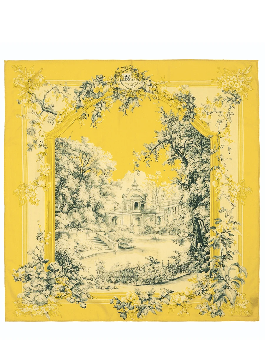 Платок-каре из шерсти и шелка Туаль де Жуи Русский код