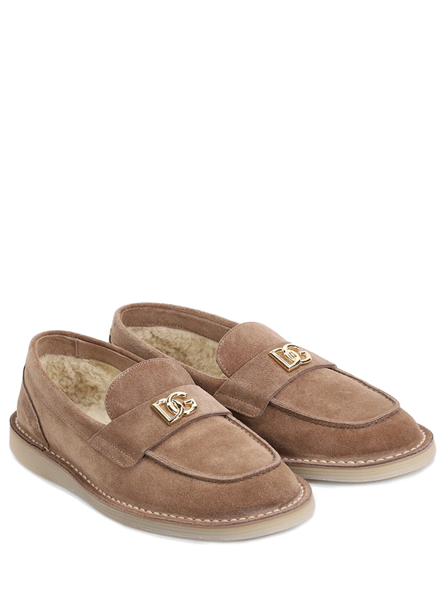 Лоферы замшевые на меху