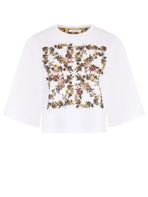 Футболка хлопковая с принтом ALBERTA FERRETTI