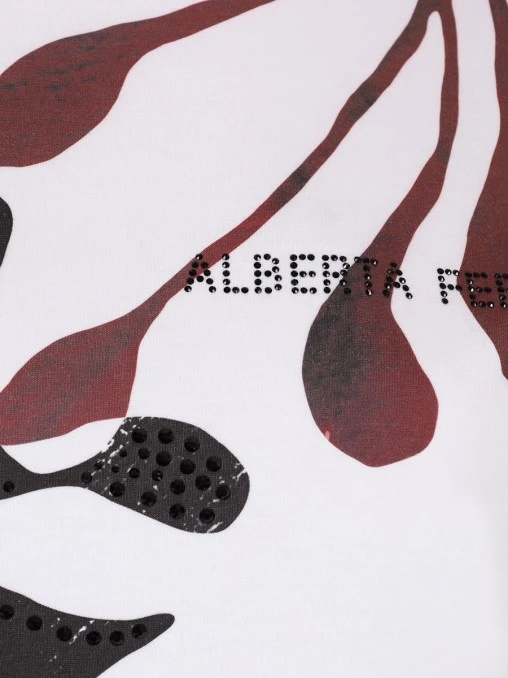 Футболка хлопковая с принтом ALBERTA FERRETTI