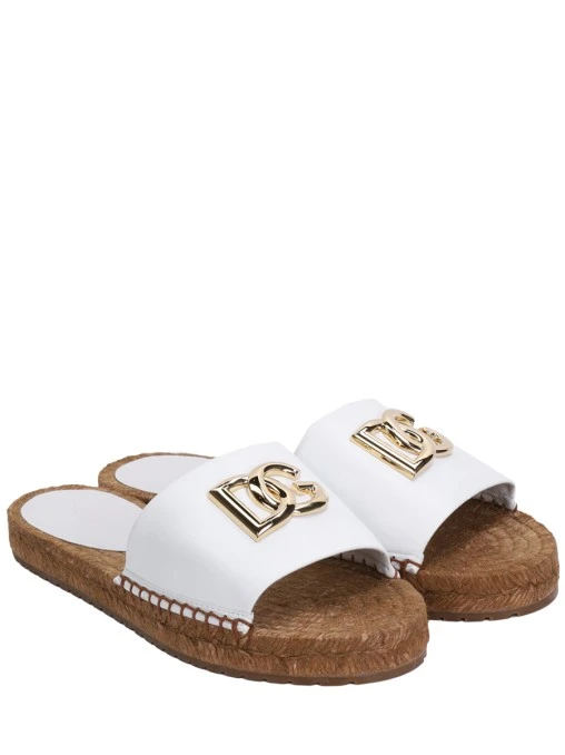 Шлепанцы кожаные DOLCE & GABBANA