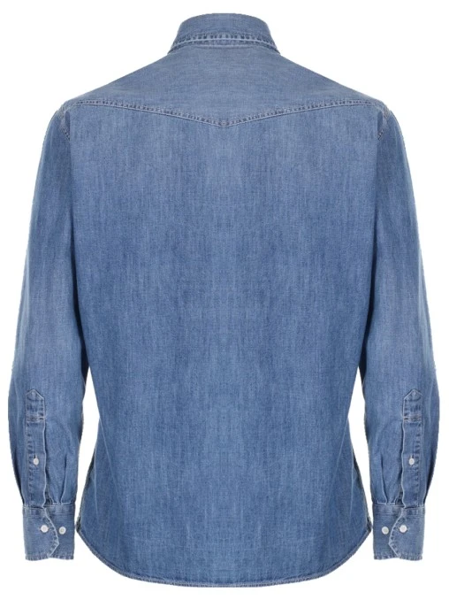 Рубашка Slim Fit джинсовая BRUNELLO CUCINELLI