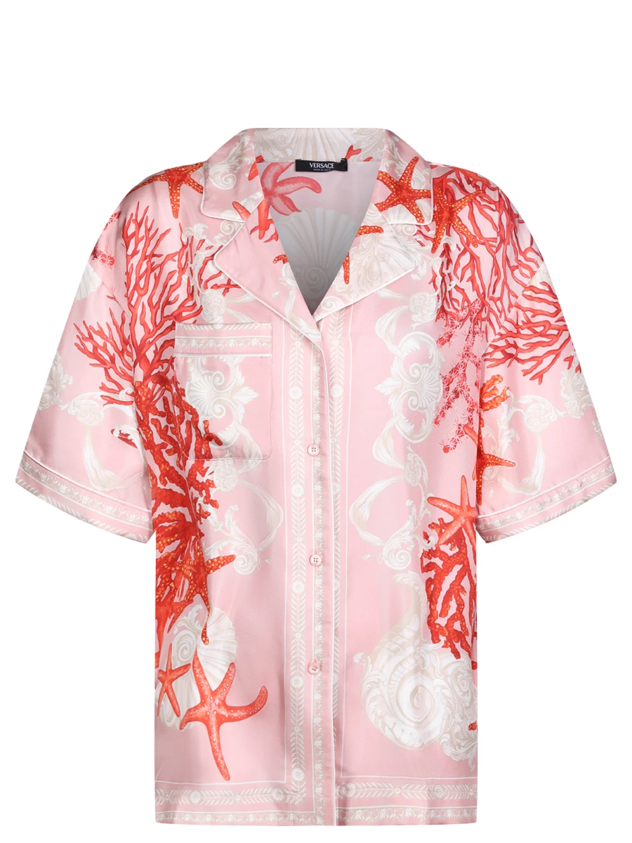 Рубашка шелковая с принтом