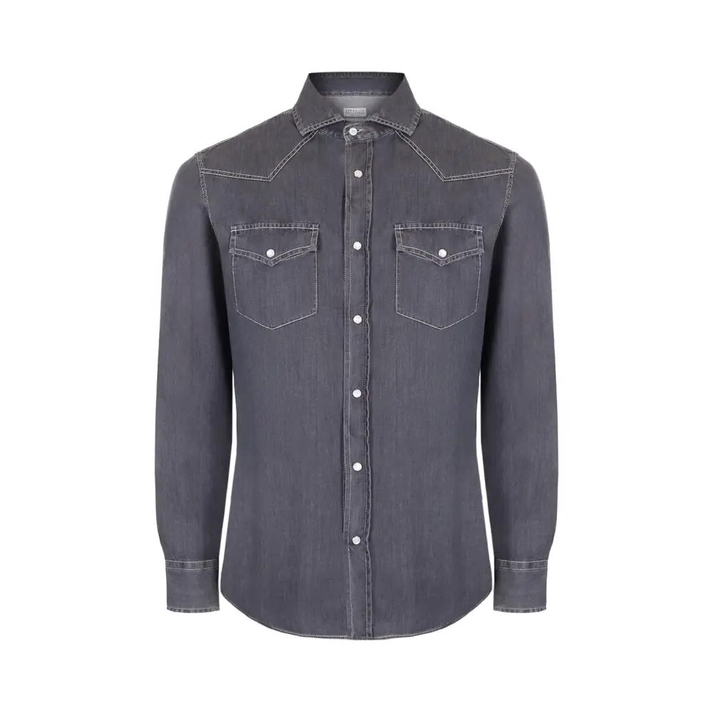 Рубашка Slim Fit джинсовая