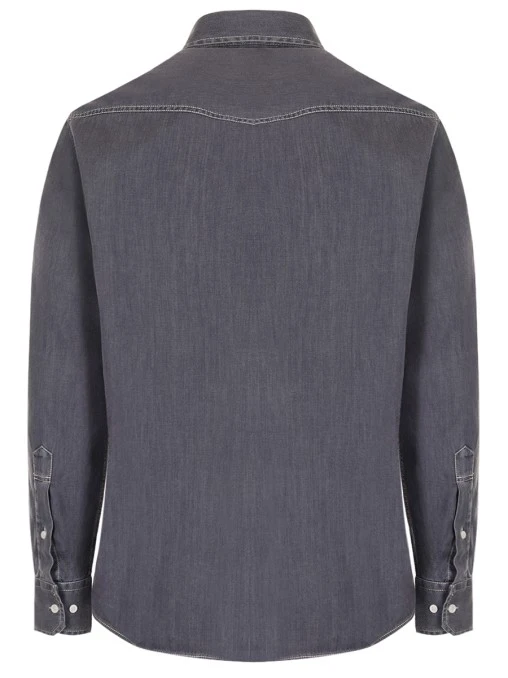 Рубашка Slim Fit джинсовая BRUNELLO CUCINELLI