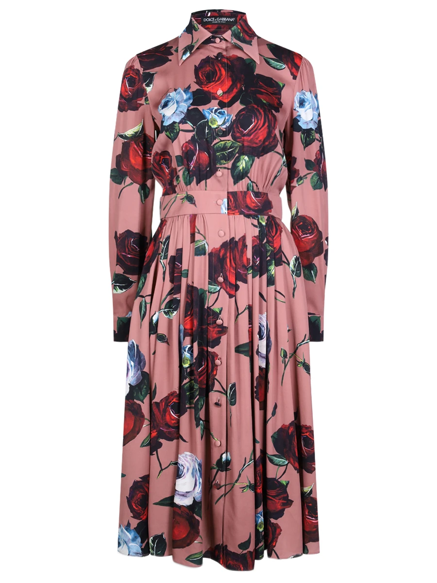 Платье шелковое с принтом