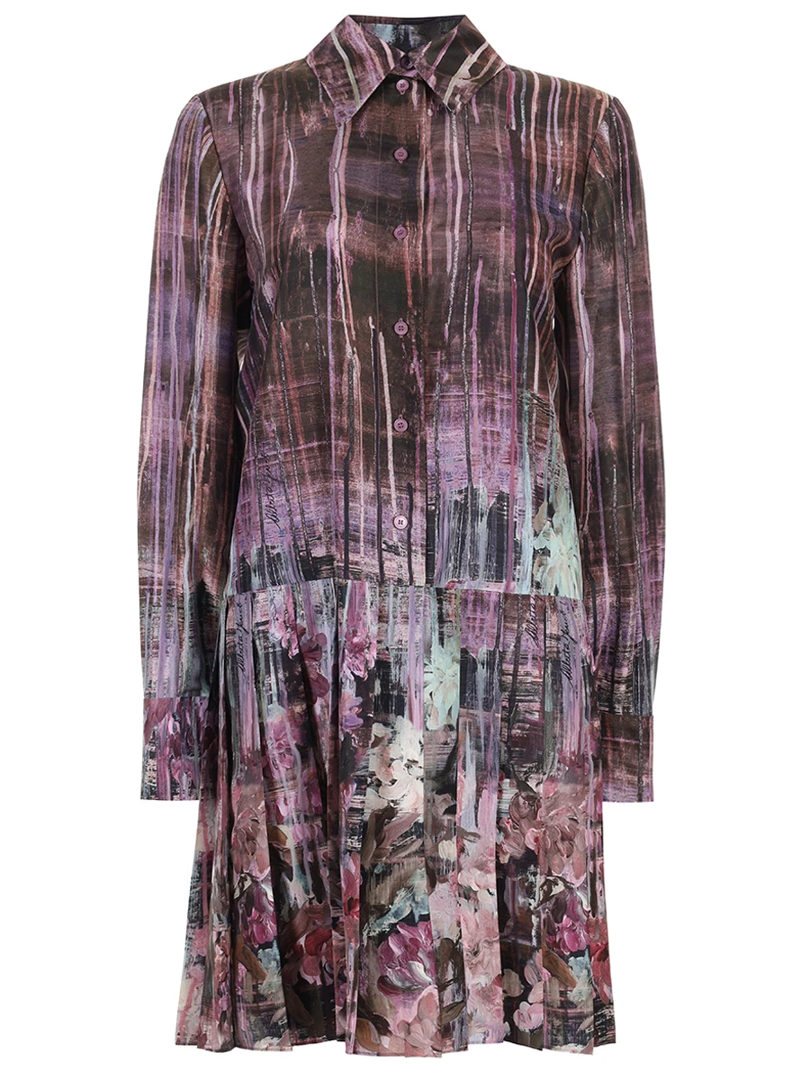 Платье шелковое с принтом