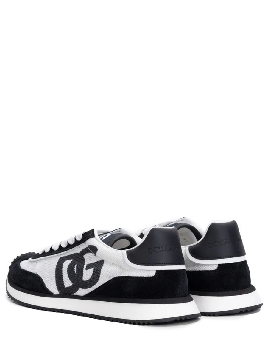 Кроссовки черно-белые,лого DG,текстиль