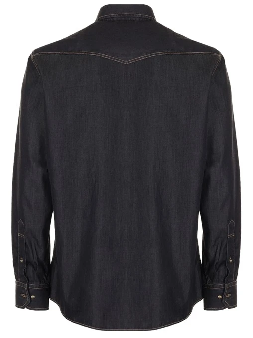 Рубашка Slim Fit джинсовая BRUNELLO CUCINELLI