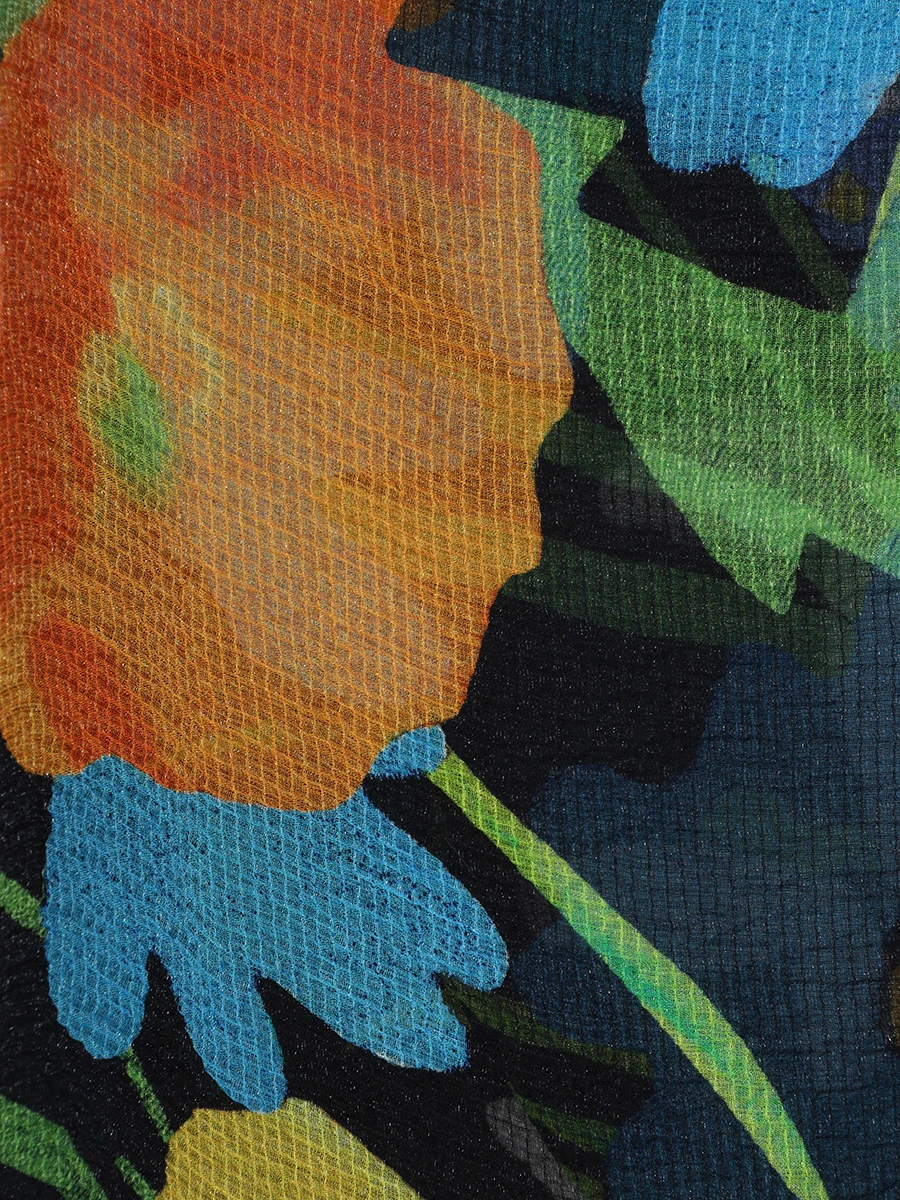 Платье шелковое с принтом