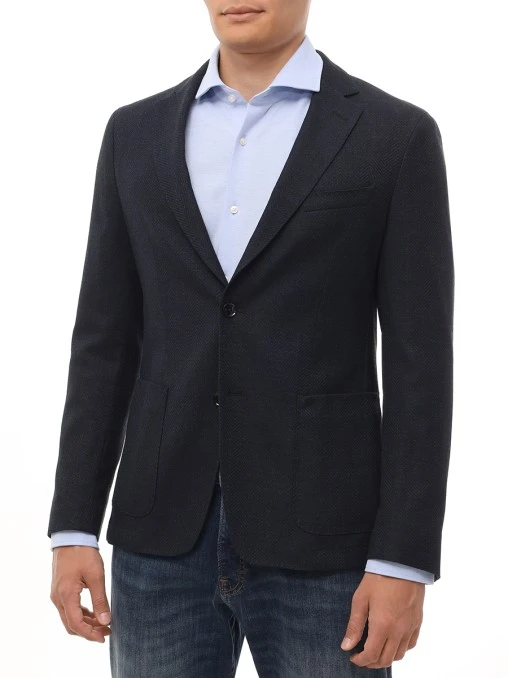 Пиджак Slim Fit из хлопка и вискозы BOSS