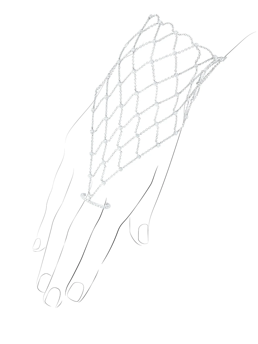 Слейв-браслет из белого золота с топазами