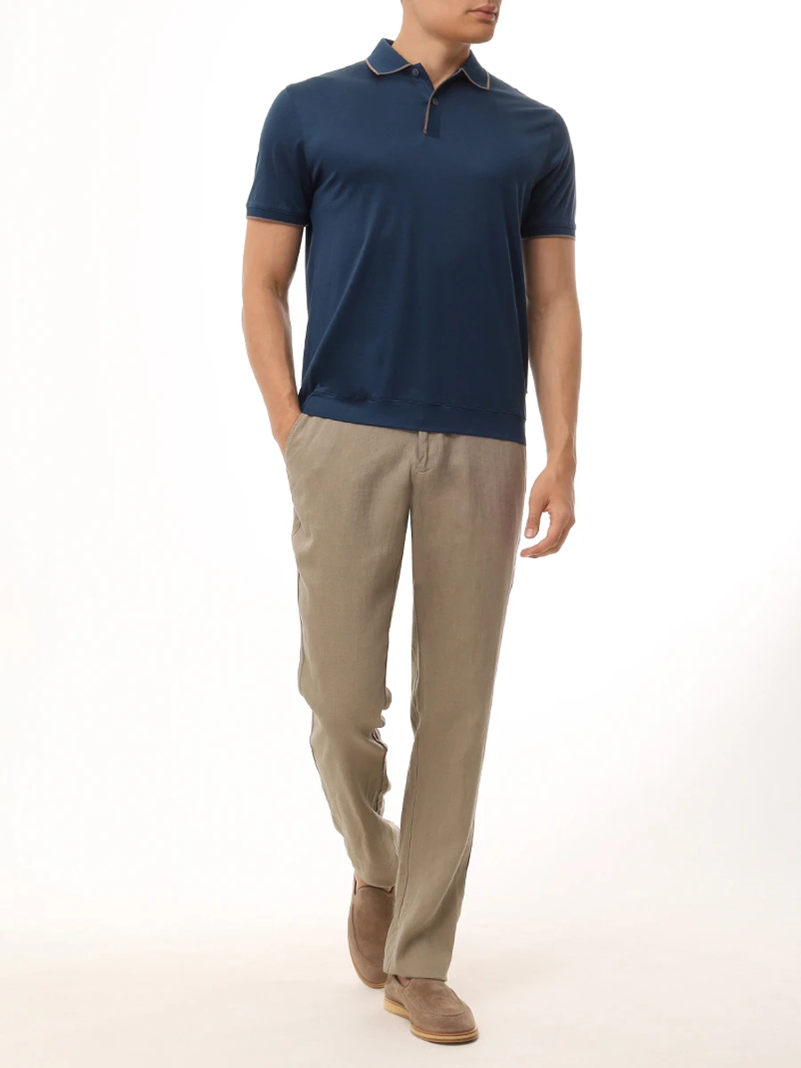 Поло из хлопка и шелка