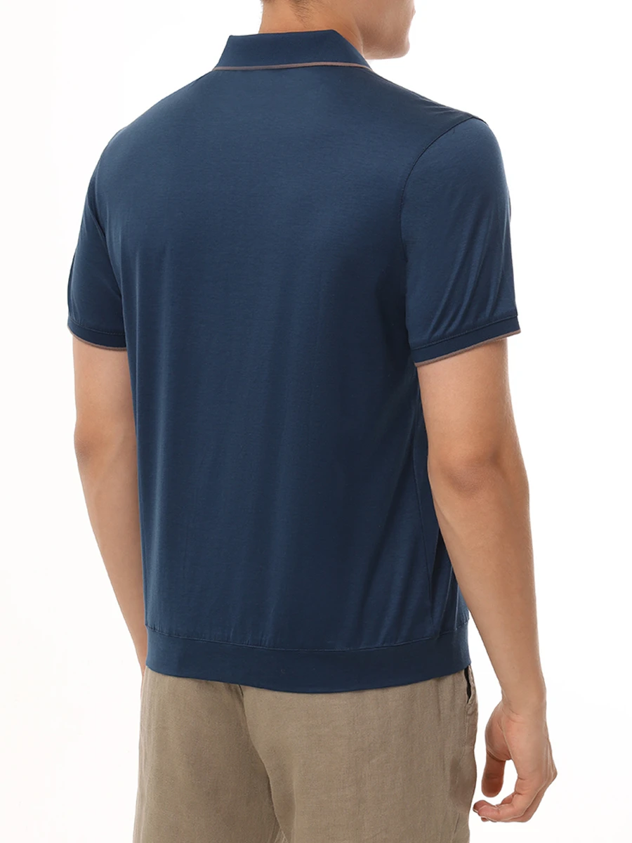 Поло из хлопка и шелка