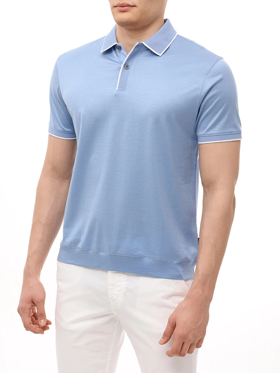 Поло из хлопка и шелка