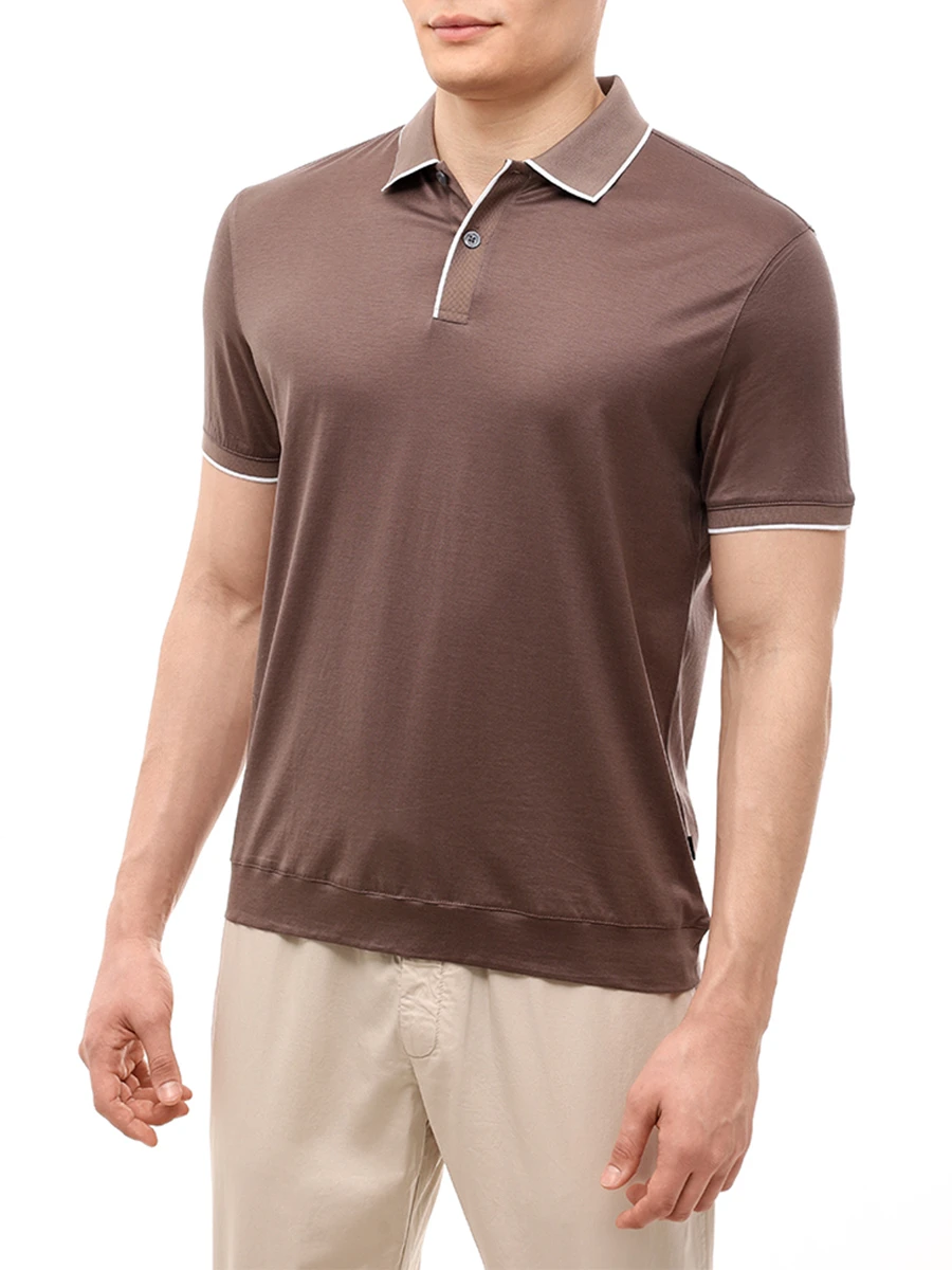 Поло из хлопка и шелка