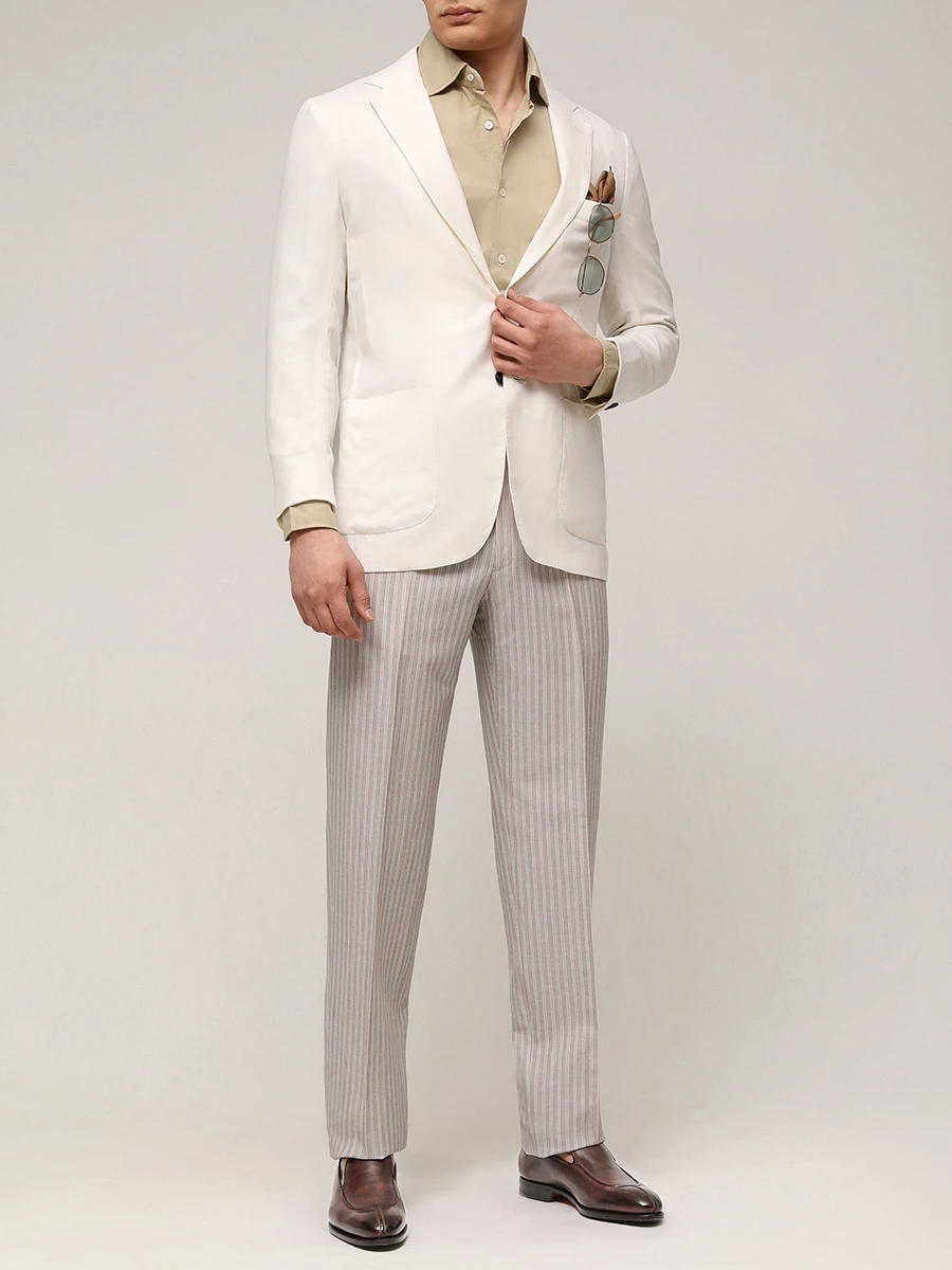 Брюки из шерсти и льна