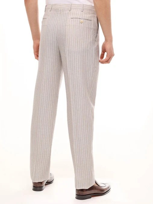 Брюки из шерсти и льна BRIONI