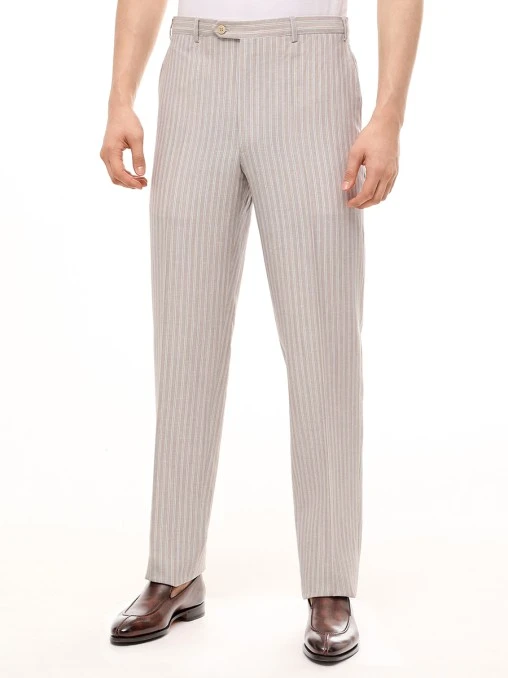 Брюки из шерсти и льна BRIONI