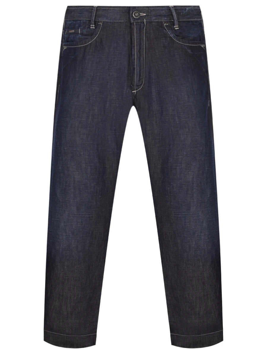 Джинсы Regular Fit из хлопка и льна