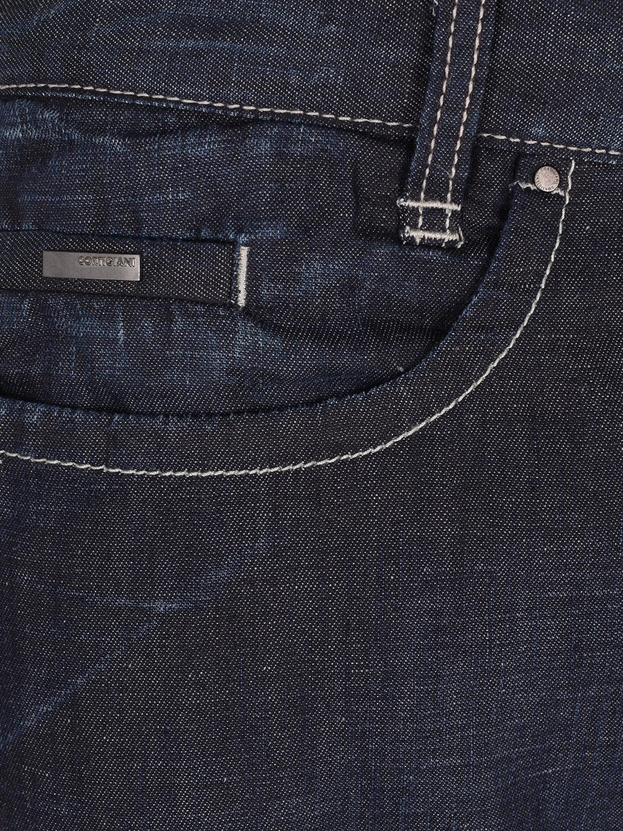 Джинсы Regular Fit из хлопка и льна