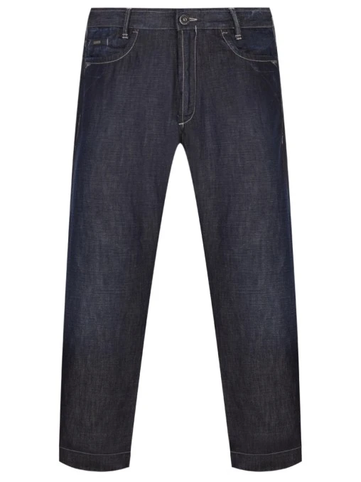 Джинсы Regular Fit из хлопка и льна CORTIGIANI
