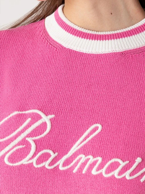 Джемпер из хлопка и лиоцелла BALMAIN