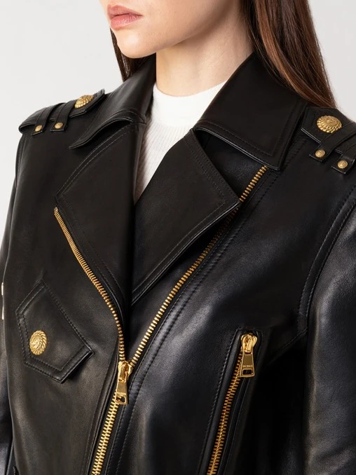Куртка-косуха кожаная BALMAIN