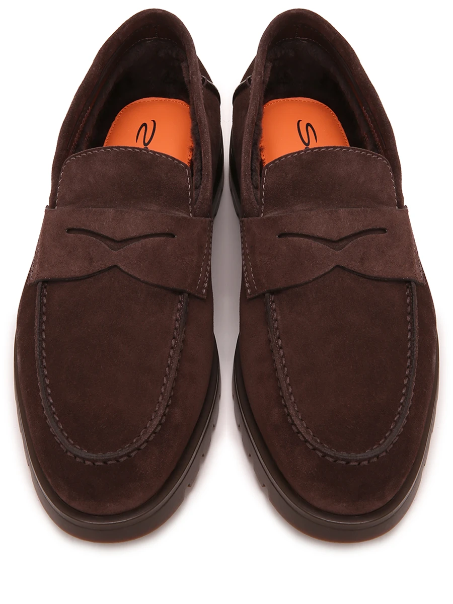 Лоферы замшевые на меху