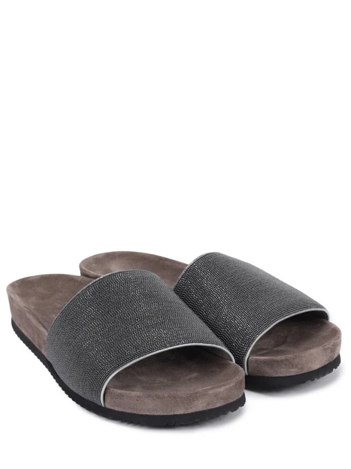 Шлепанцы замшевые BRUNELLO CUCINELLI