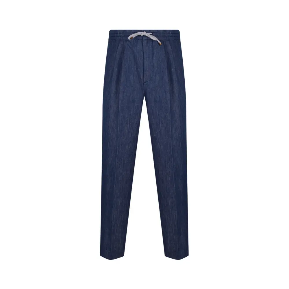 Джинсы Leisure Fit из хлопка и льна