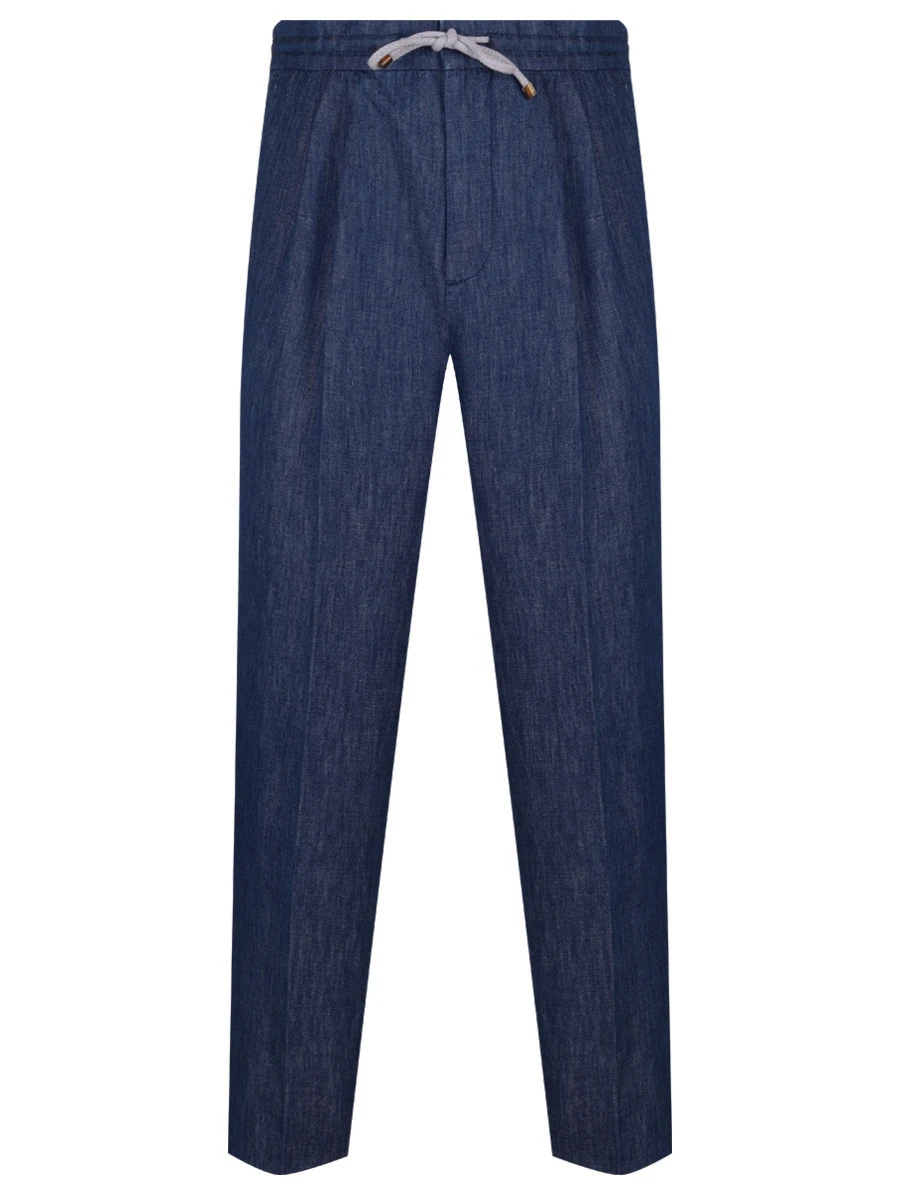 Джинсы Leisure Fit из хлопка и льна