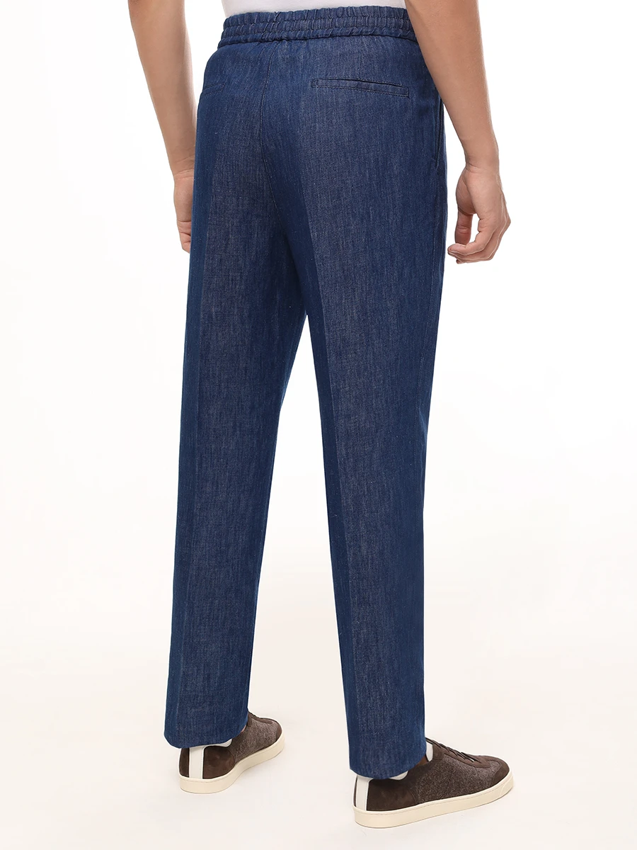 Джинсы Leisure Fit из хлопка и льна