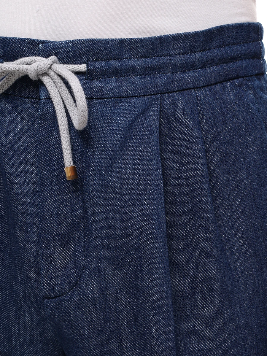 Джинсы Leisure Fit из хлопка и льна