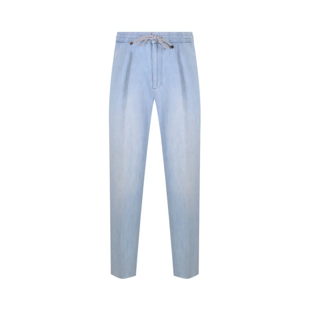Джинсы Leisure Fit из хлопка и льна