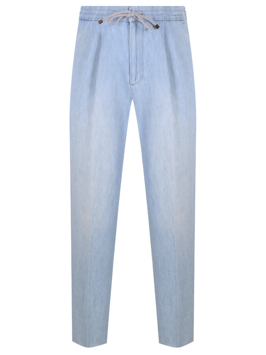 Джинсы Leisure Fit из хлопка и льна