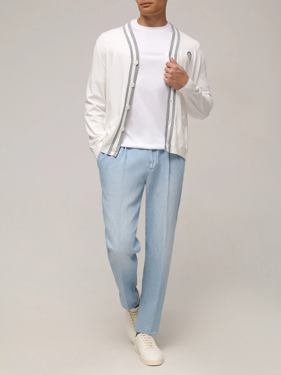 Джинсы Leisure Fit из хлопка и льна