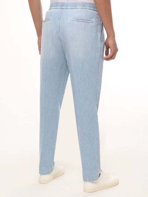 Джинсы Leisure Fit из хлопка и льна BRUNELLO CUCINELLI