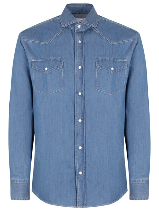 Рубашка Easy Fit хлопковая BRUNELLO CUCINELLI