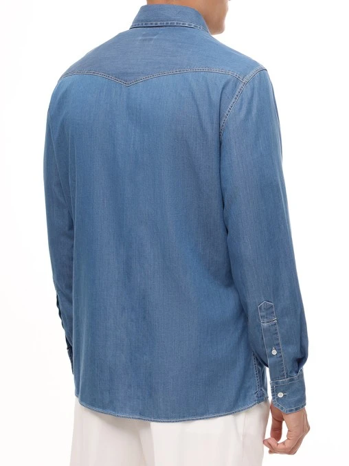 Рубашка Easy Fit хлопковая BRUNELLO CUCINELLI