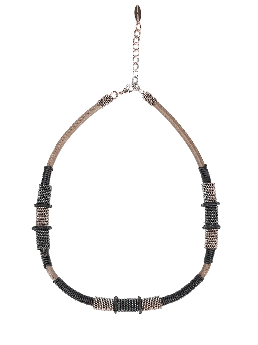 Ожерелье из кожи и цепочек Мониль