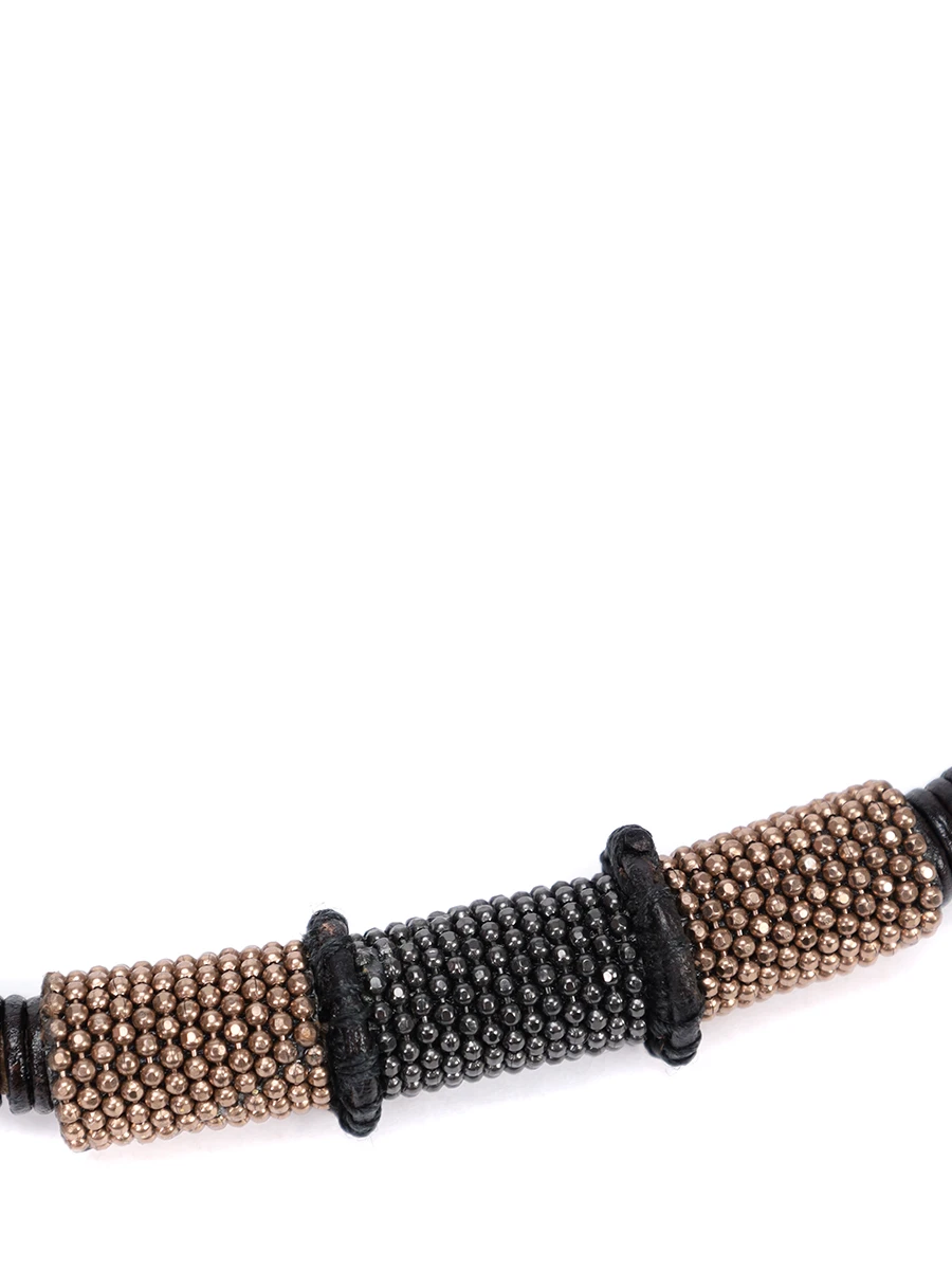 Ожерелье из кожи и цепочек Мониль