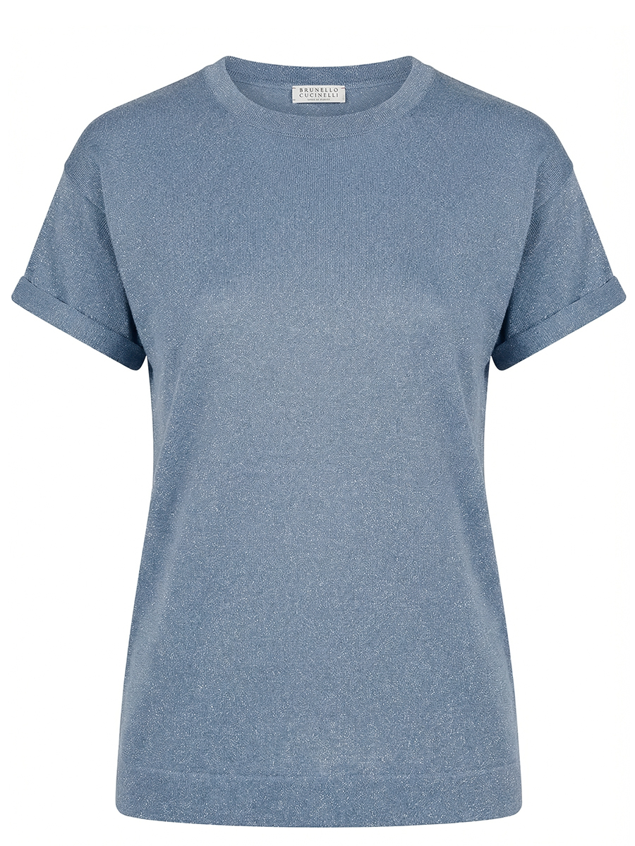 Футболка из кашемира и шелка с люрексом