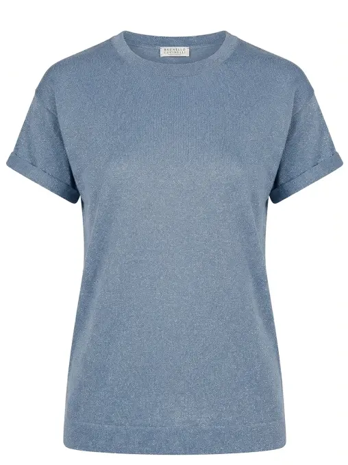 Футболка из кашемира и шелка с люрексом BRUNELLO CUCINELLI