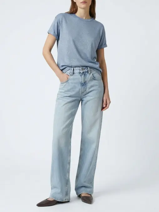 Футболка из кашемира и шелка с люрексом BRUNELLO CUCINELLI