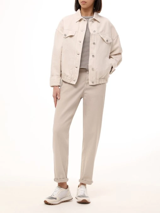Куртка из хлопка и льна BRUNELLO CUCINELLI