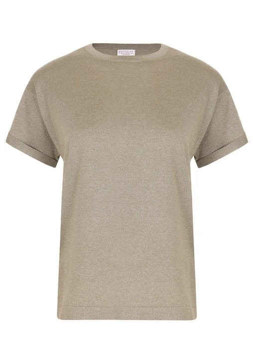 Футболка из кашемира и шелка BRUNELLO CUCINELLI