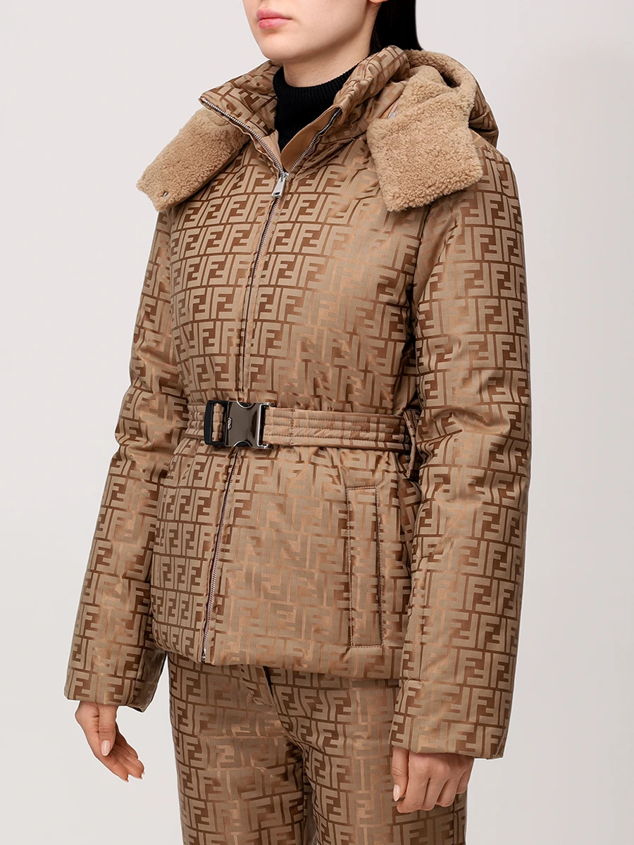 Пуховик с принтом