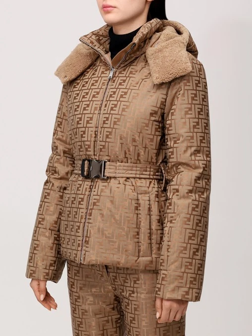 Пуховик с принтом FENDI